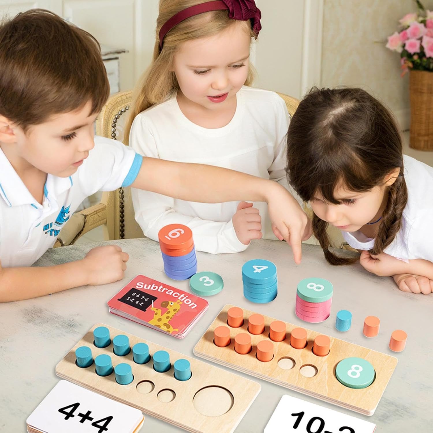 Montessori Rekenbox Met Houten Cijfers En Somkaarten - KidsKorner