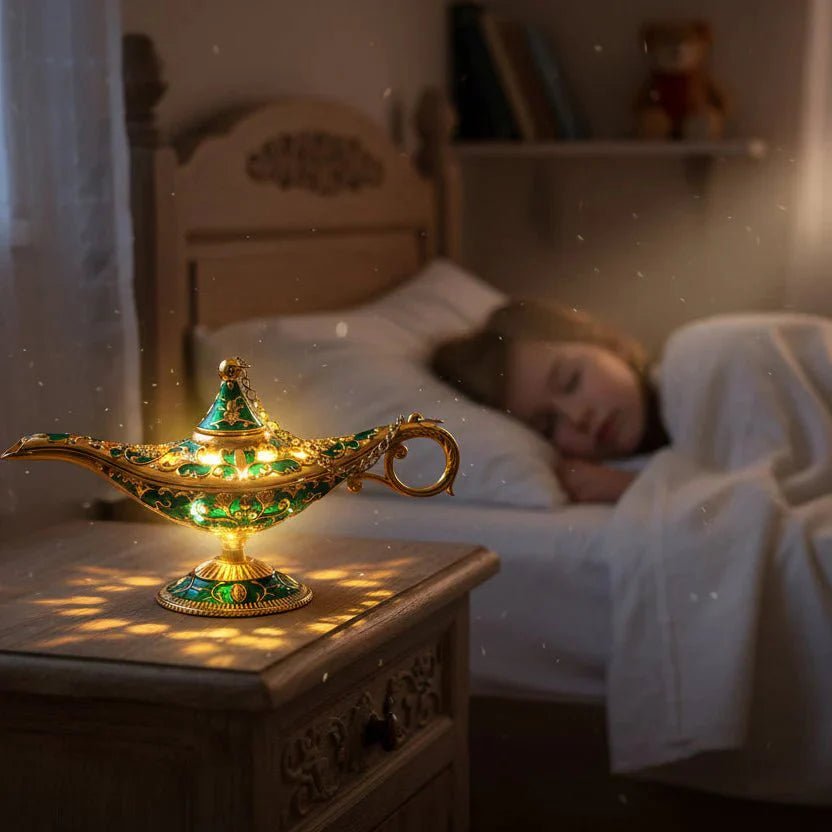Oosterse Wenslamp Met LED – Decoratieve Tafellamp Antiek Metaal - KidsKorner