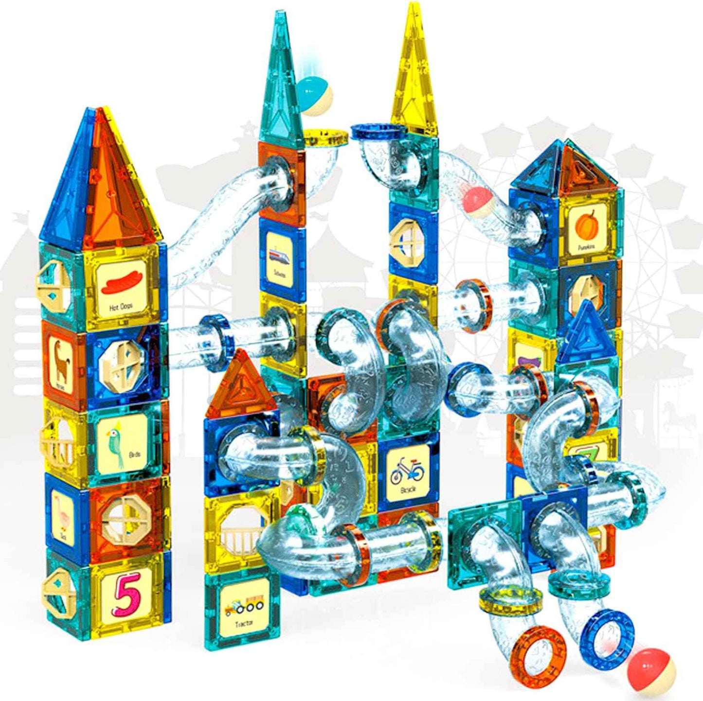 Pipetrix Magnetische Tegels - Magnetische Knikkerbaan Bouwstenen - KidsKorner