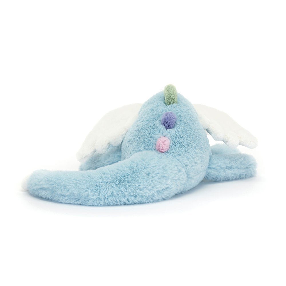 Pluche Blauwe Draak Knuffel – Zacht Polyester, Liggend 50 Cm - KidsKorner