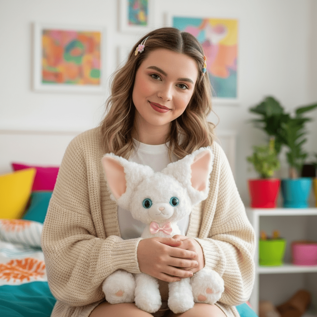 Pluche Kat Knuffel Met Strik - KidsKorner