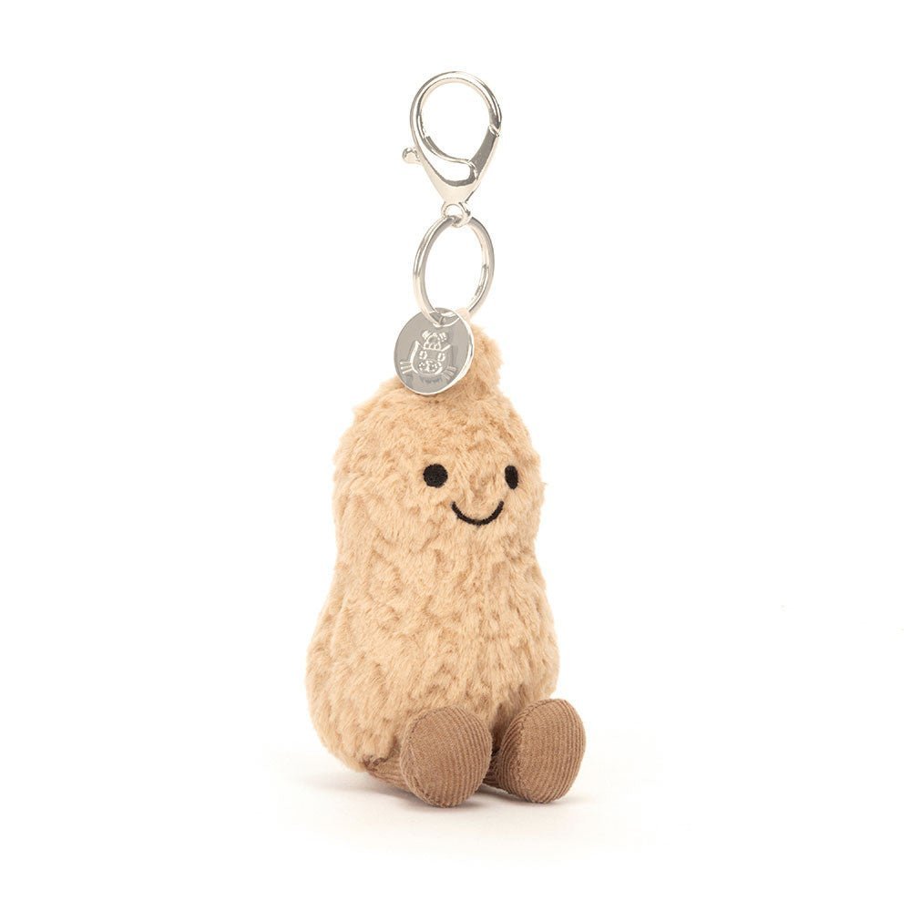 Pluche Pinda Tasbedel Sleutelhanger Met Karabijnhaak | Zachte Knuffelhanger - KidsKorner