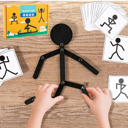 Poseerpop Puzzel Speelgoed | Kunststof Figuur Met 24 Opdrachtkaarten - KidsKorner