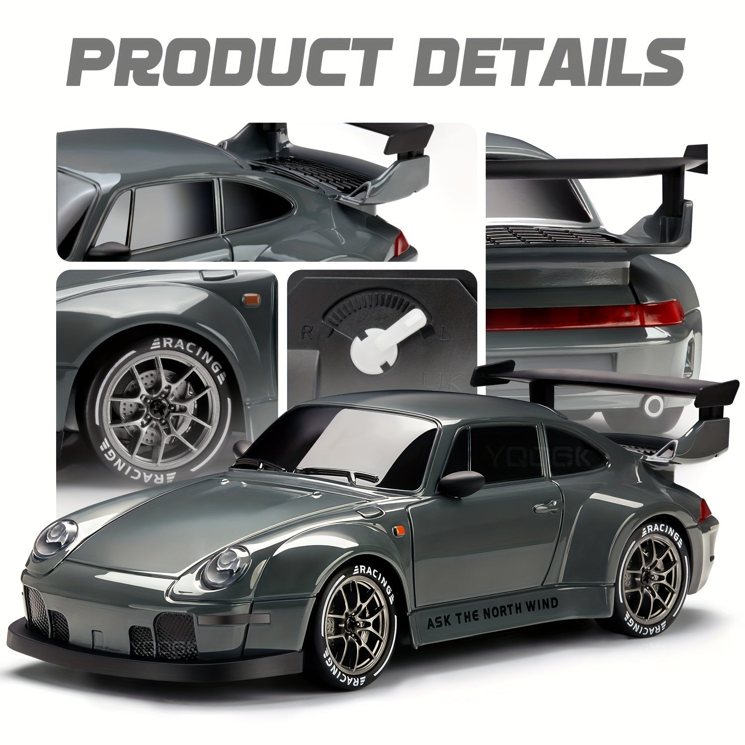 RC Driftauto Speelgoedauto Met Afstandsbediening, Extra Wielen, Pionnen En Parcours Set 6+ Jaar - KidsKorner
