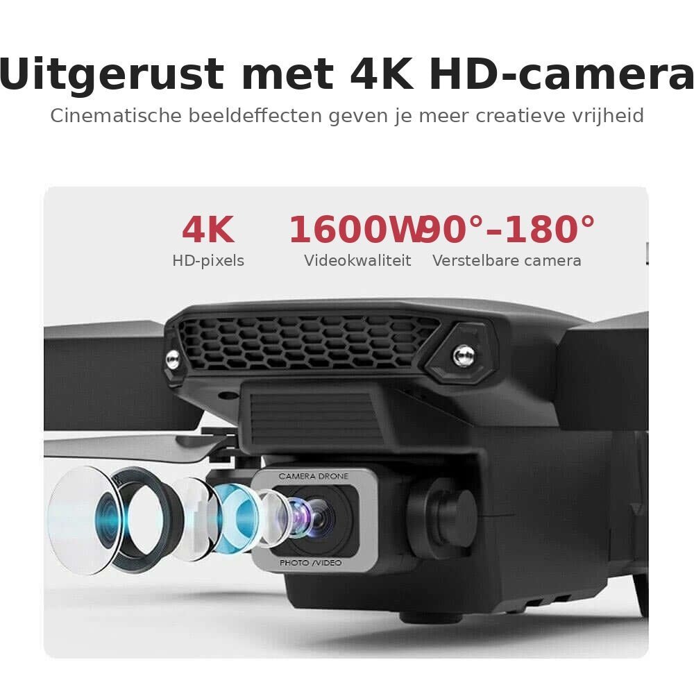 RC Drone Met Camera Voor Kinderen | Opvouwbaar WiFi FPV Live Beeld 4K - KidsKorner