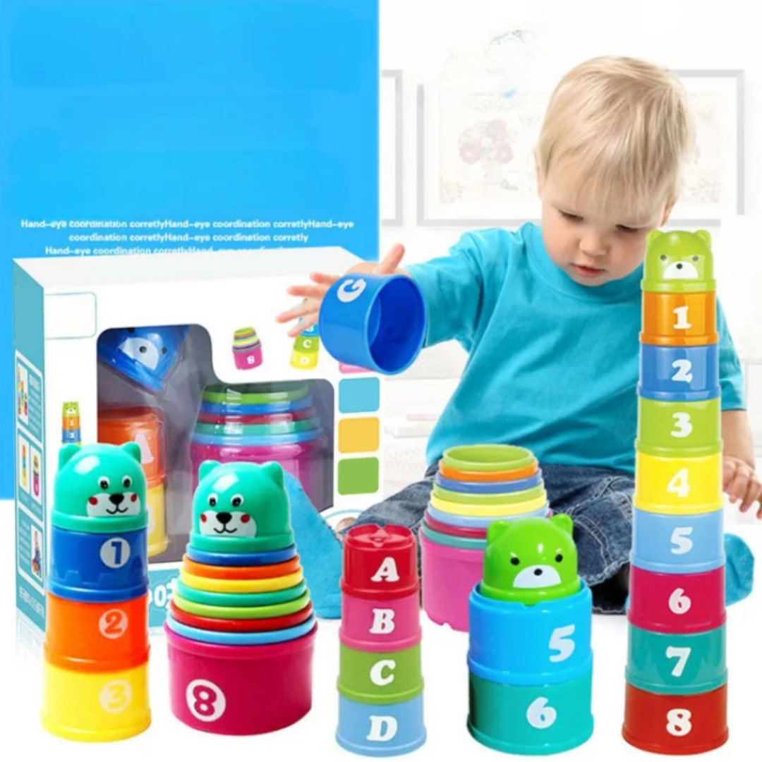 Regenboog Stapelbekers Kinderen - Educatief Stapelspeelgoed - KidsKorner