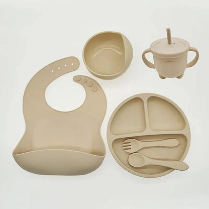 Siliconen Baby Eetset Met Zuignap En Slab BPA - vrij - KidsKorner