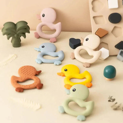 Siliconen Bijtring Eendje Voor Baby - KidsKorner