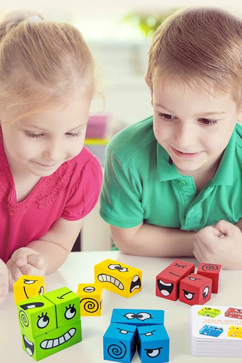 SmoelKubo Emotie Blokkenspel - Gezicht Puzzelspel - KidsKorner