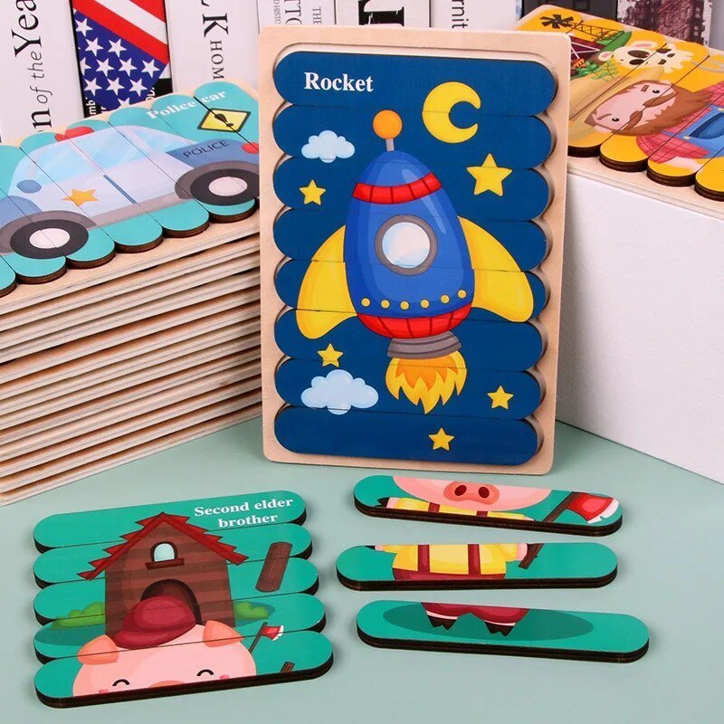Strivano Montessori Houten Puzzel - KidsKorner