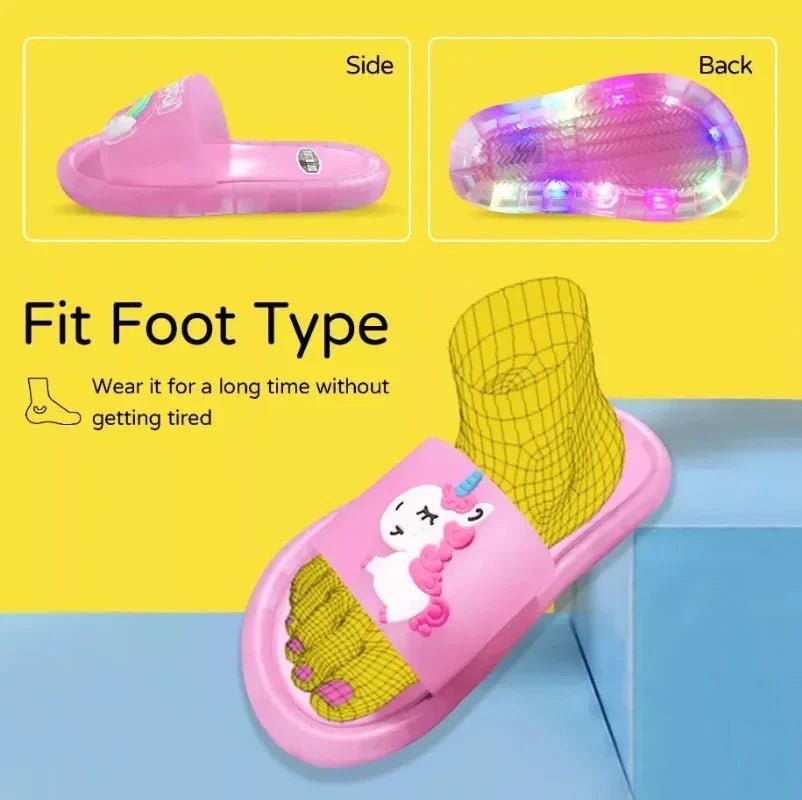 Unicornia Kinder LED Slippers - Lichtgevende Sloffen - KidsKorner